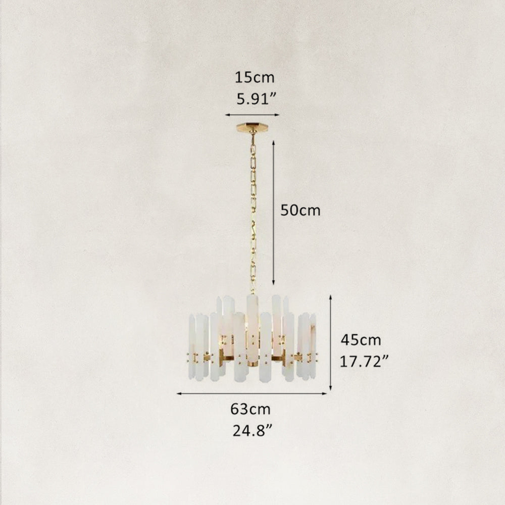Ovara Elongated Alabaster Oval Chandelier