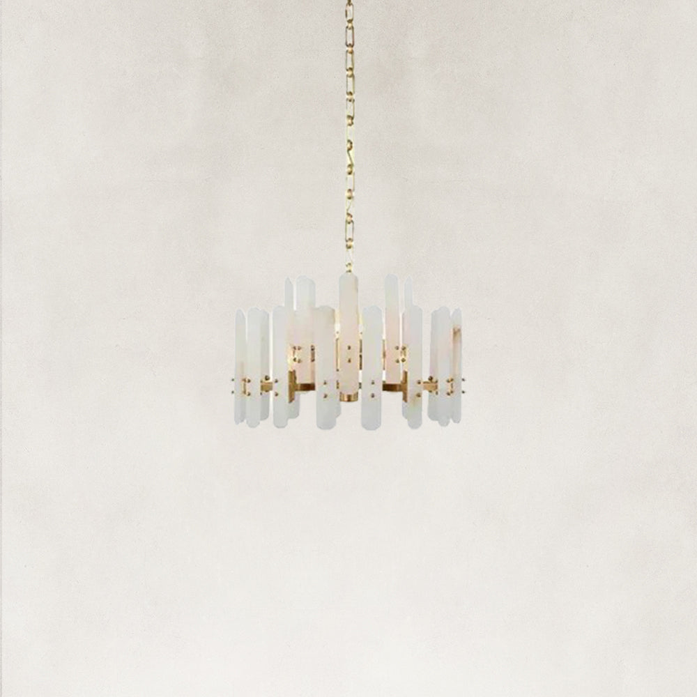 Ovara Elongated Alabaster Oval Chandelier
