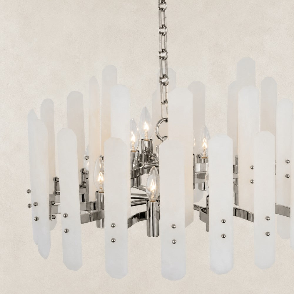 Ovara Elongated Alabaster Oval Chandelier
