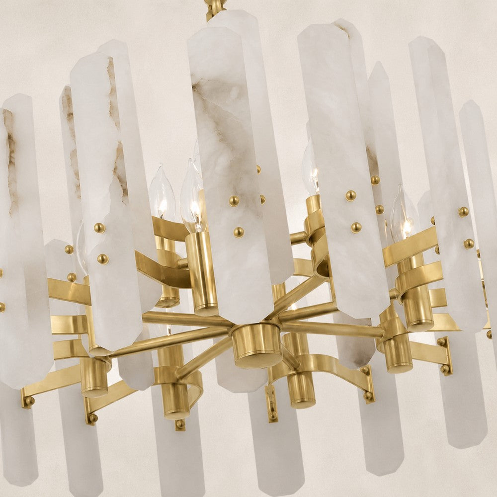 Ovara Elongated Alabaster Oval Chandelier