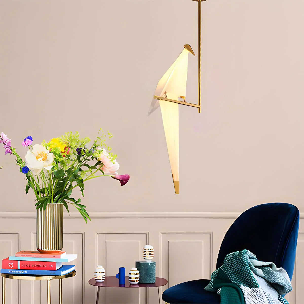 Joyfuzzy Paper Crane Bird Chandelier for Dining Room