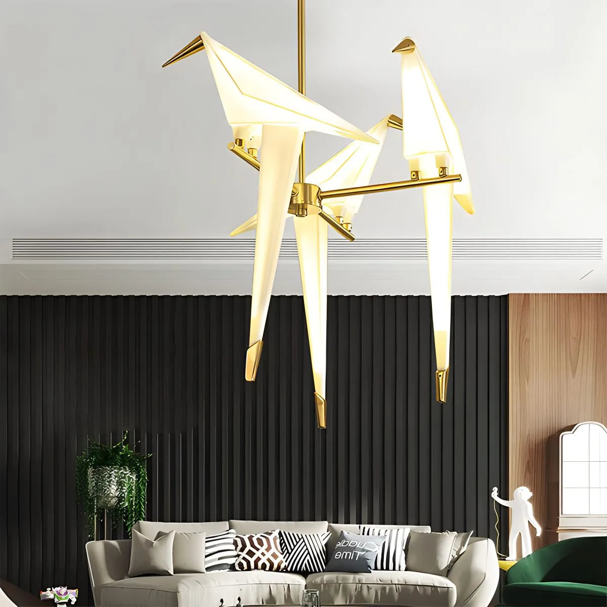 Joyfuzzy Paper Crane Bird Chandelier for Dining Room