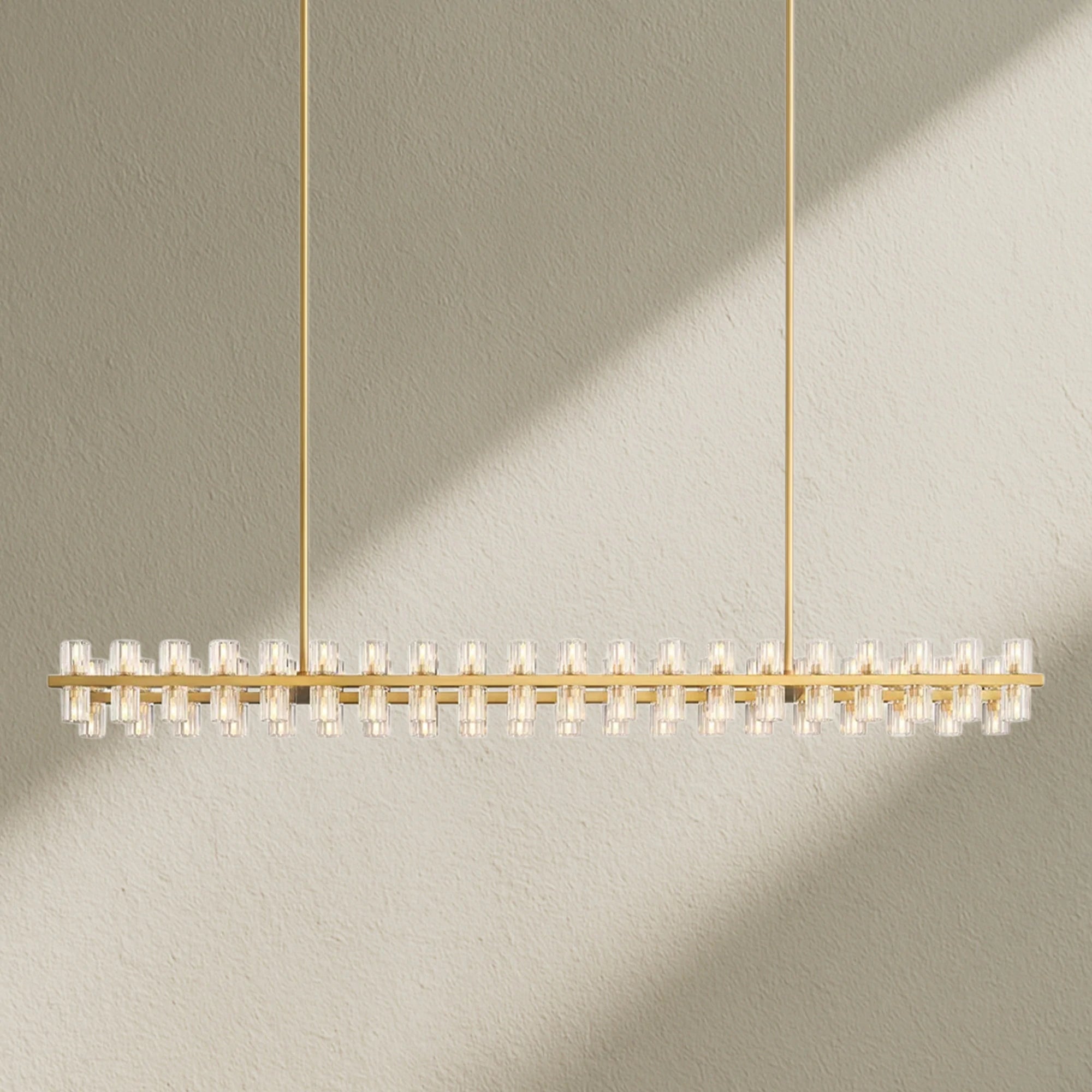 Arcfz Crystal Rectangular Chandelier 72"