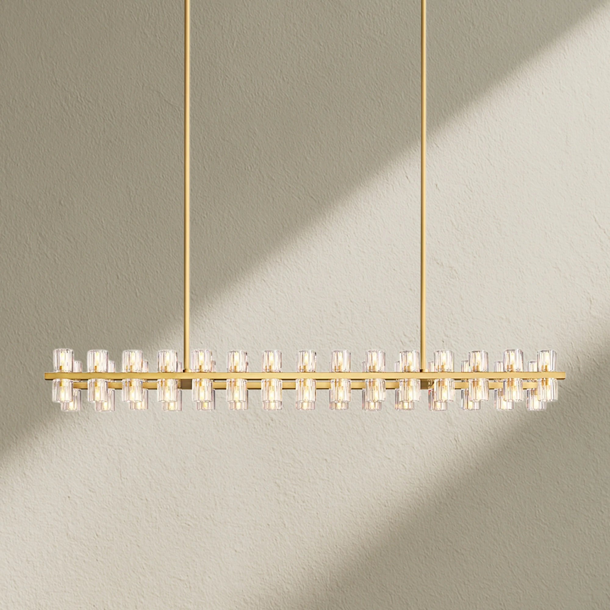 Arcfz Crystal Rectangular Chandelier 54"