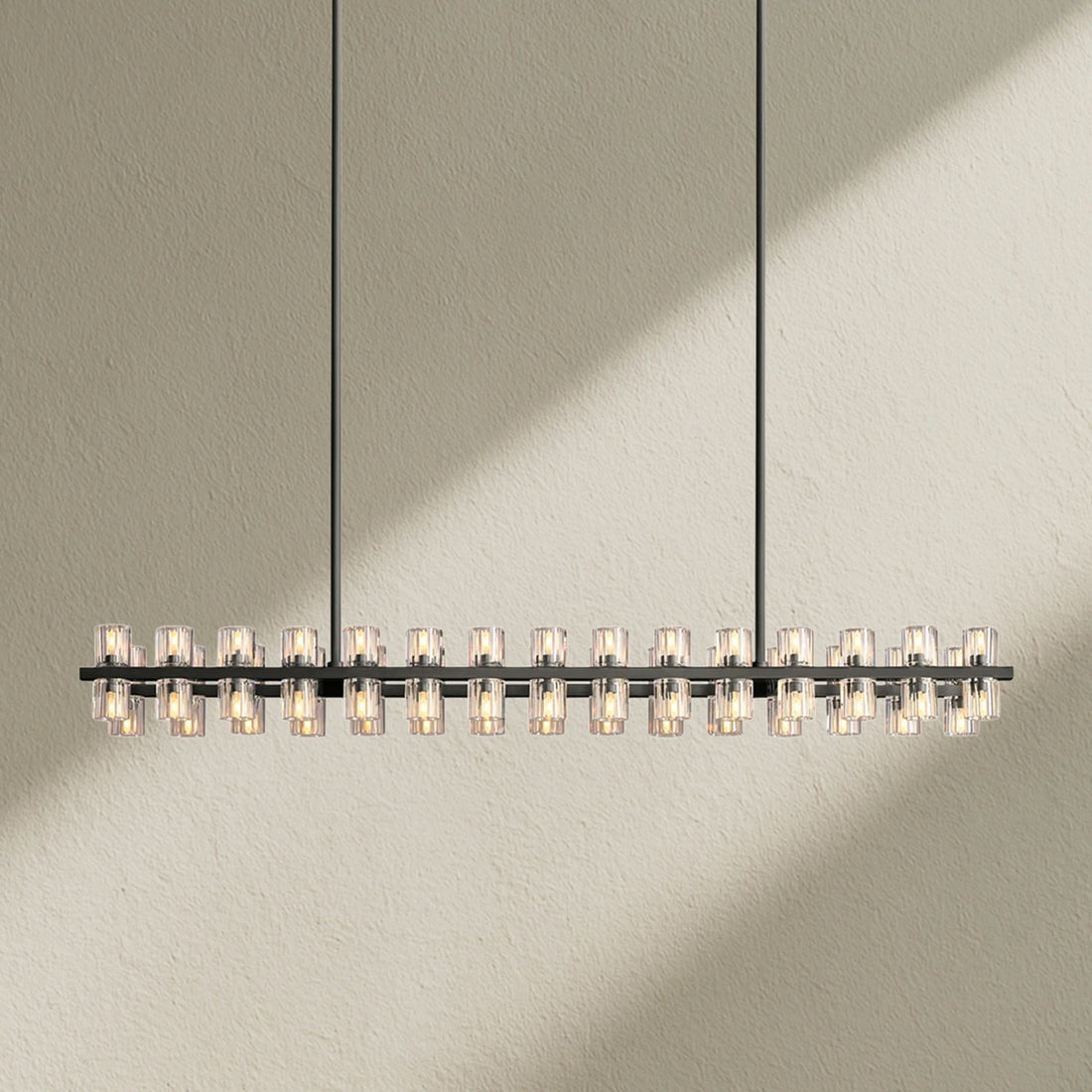 Arcfz Crystal Rectangular Chandelier 54"