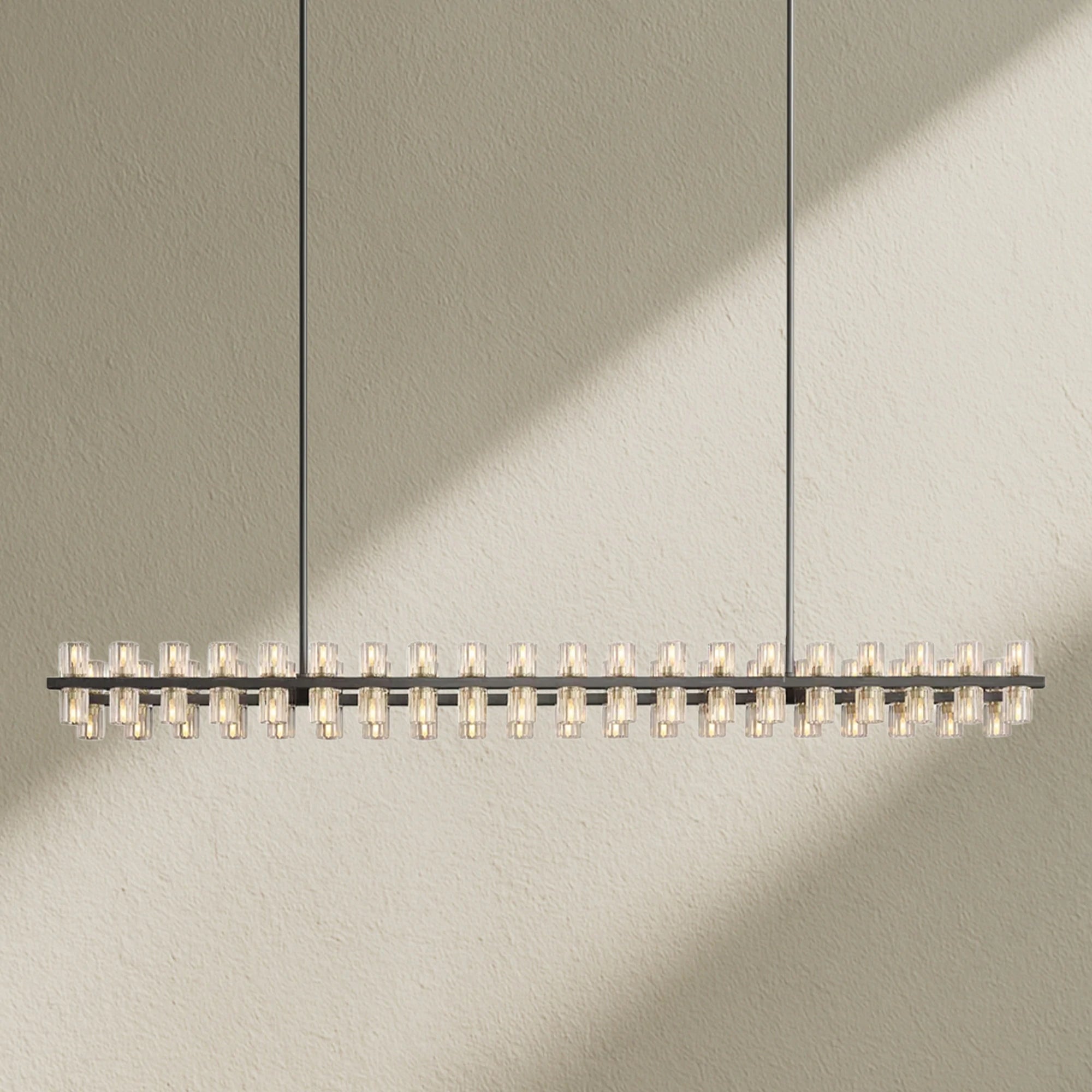 Arcfz Crystal Rectangular Chandelier 72"