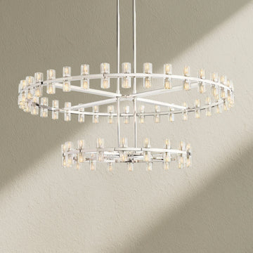 Arcfz Crystal Round 2-Tier Chandelier 60"