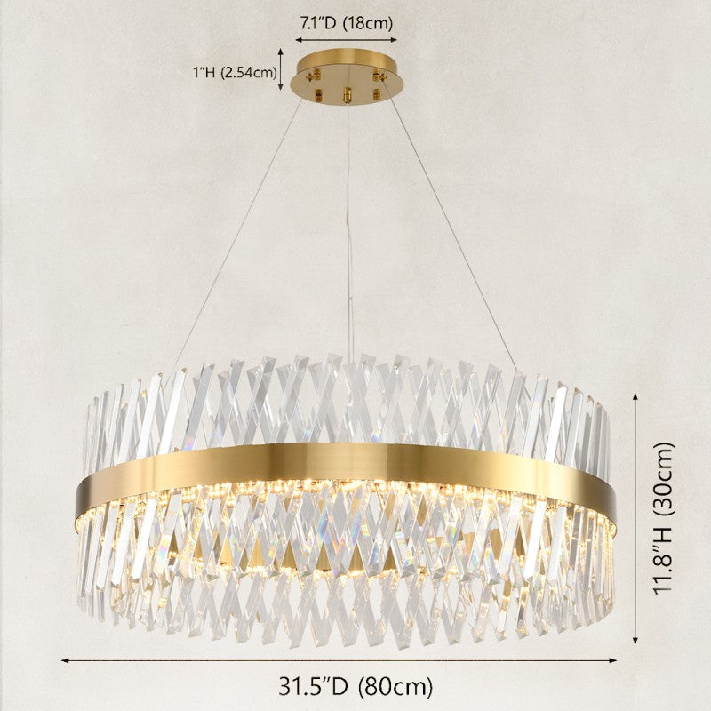 Prisma Crystal Round Chandelier 32"D