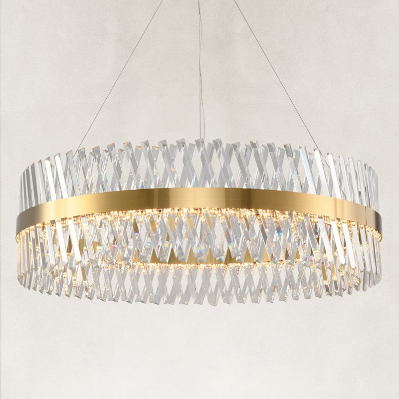 Prisma Crystal Round Chandelier 32"D
