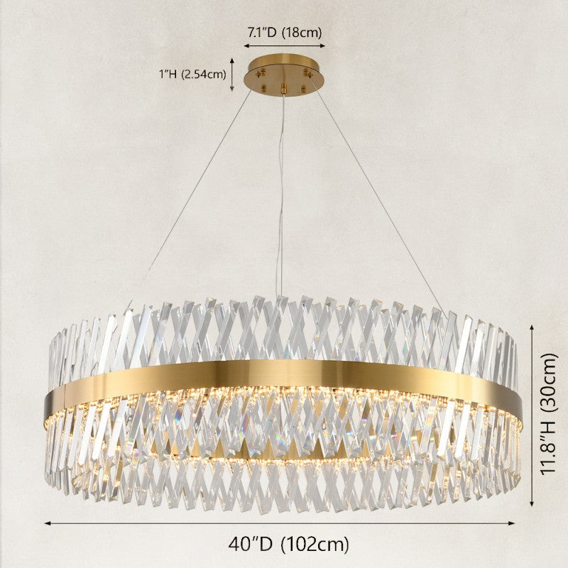 Prisma Crystal Round Chandelier 40"D