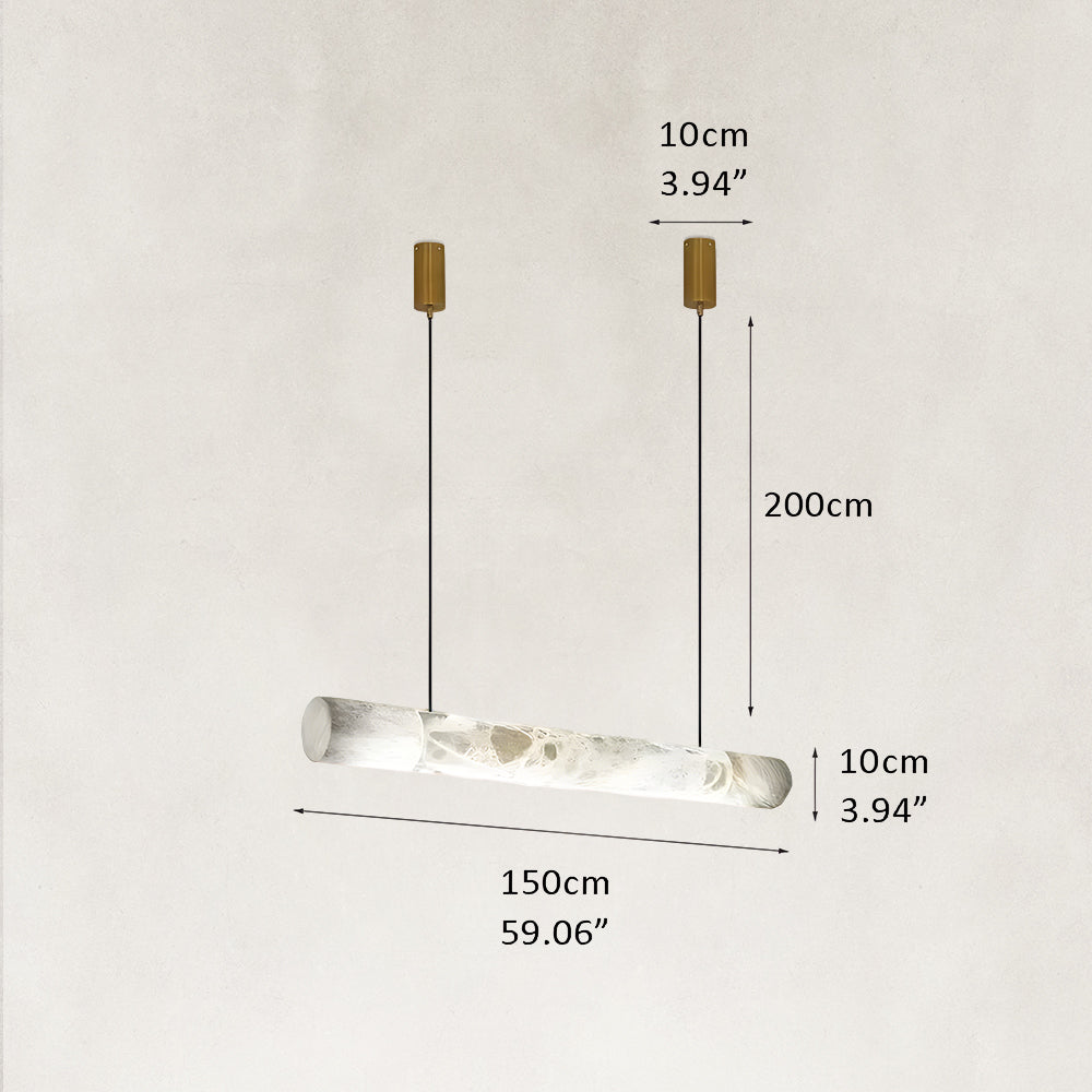 Verve Linear Alabaster Tube Pendant Light 59"L