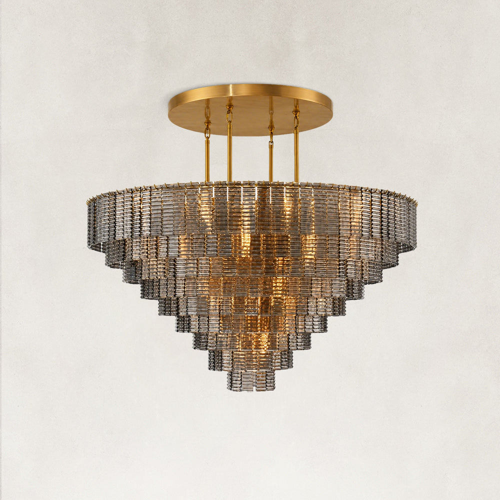 Sirenna Smoke Glass Round Chandelier
