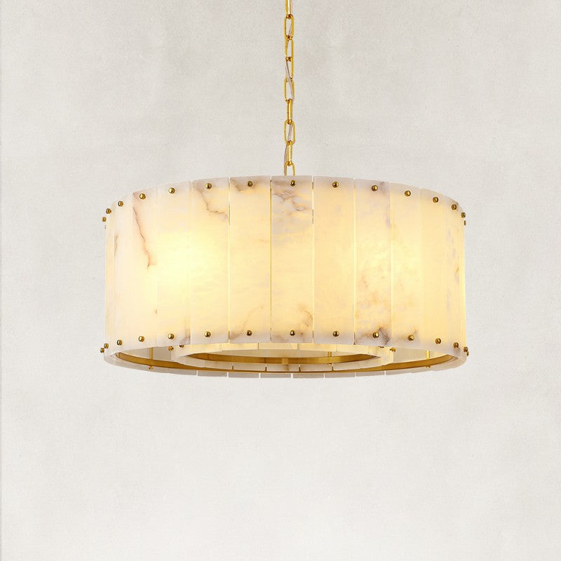Solara Alabaster Round Chandelier 24"D