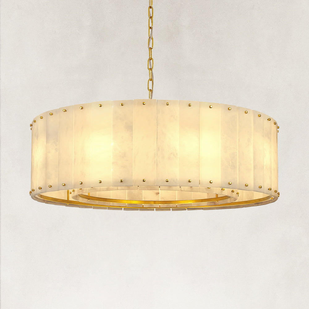 Solara Alabaster Round Chandelier 32"D