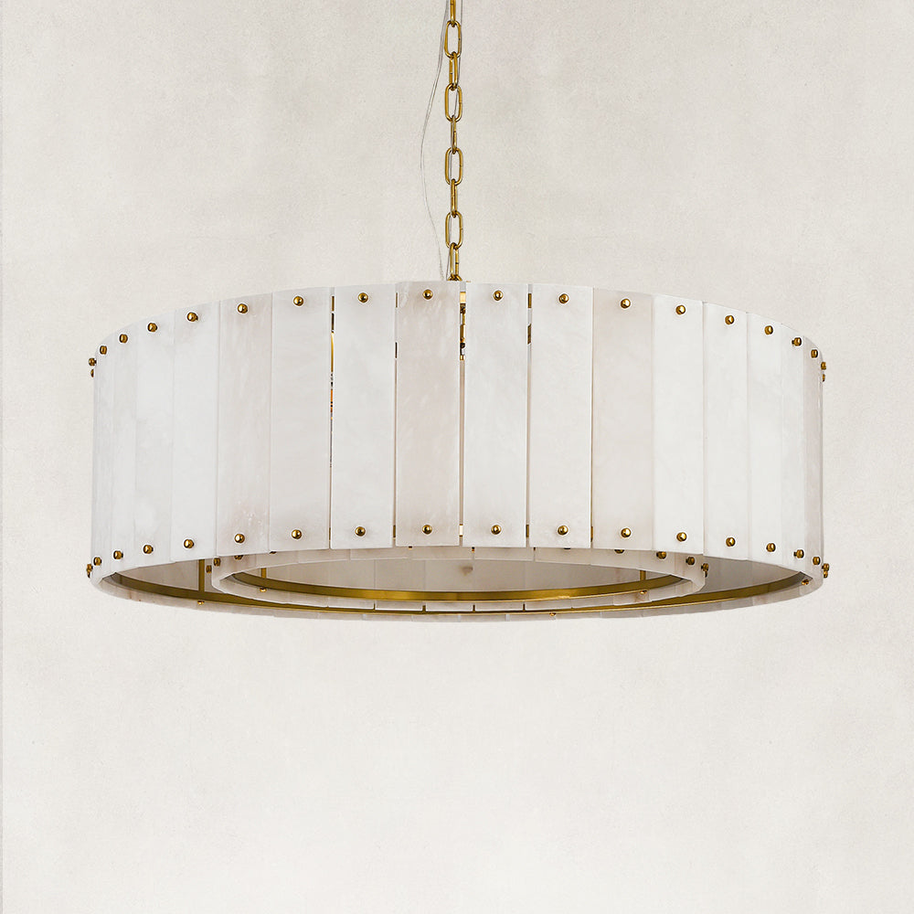 Solara Alabaster Round Chandelier 32"D