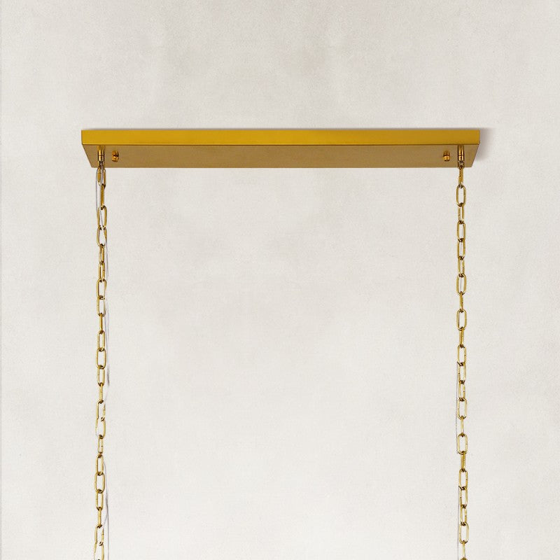 Solara Alabaster Rectangular Chandelier 55"W
