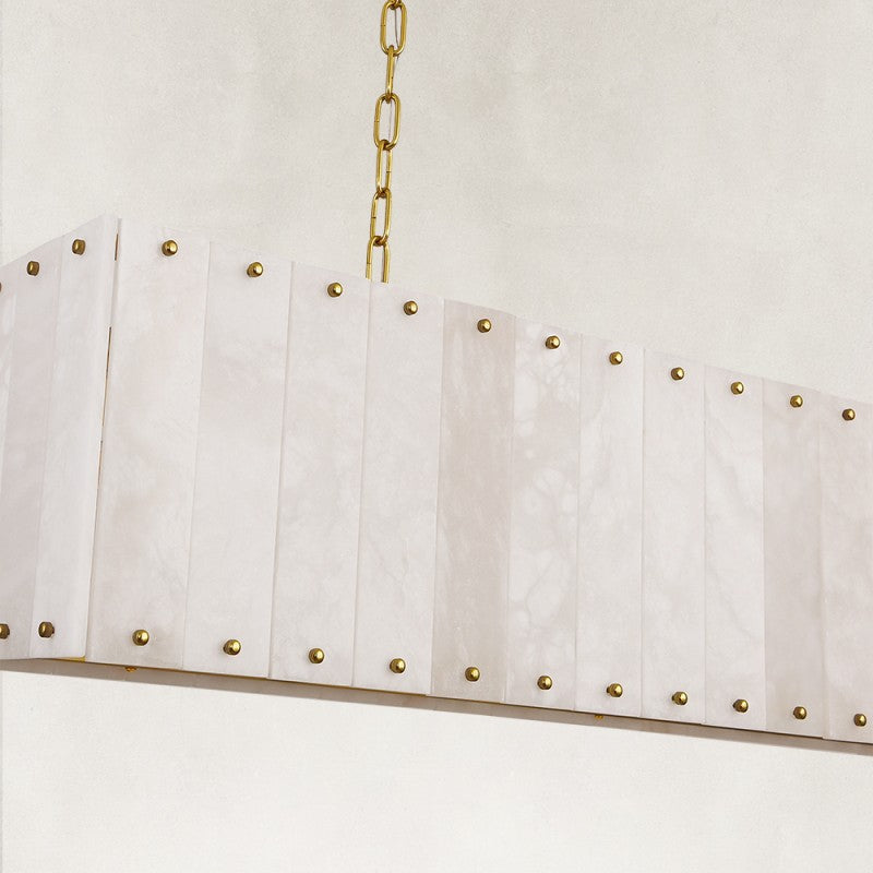 Solara Alabaster Rectangular Chandelier 55"W