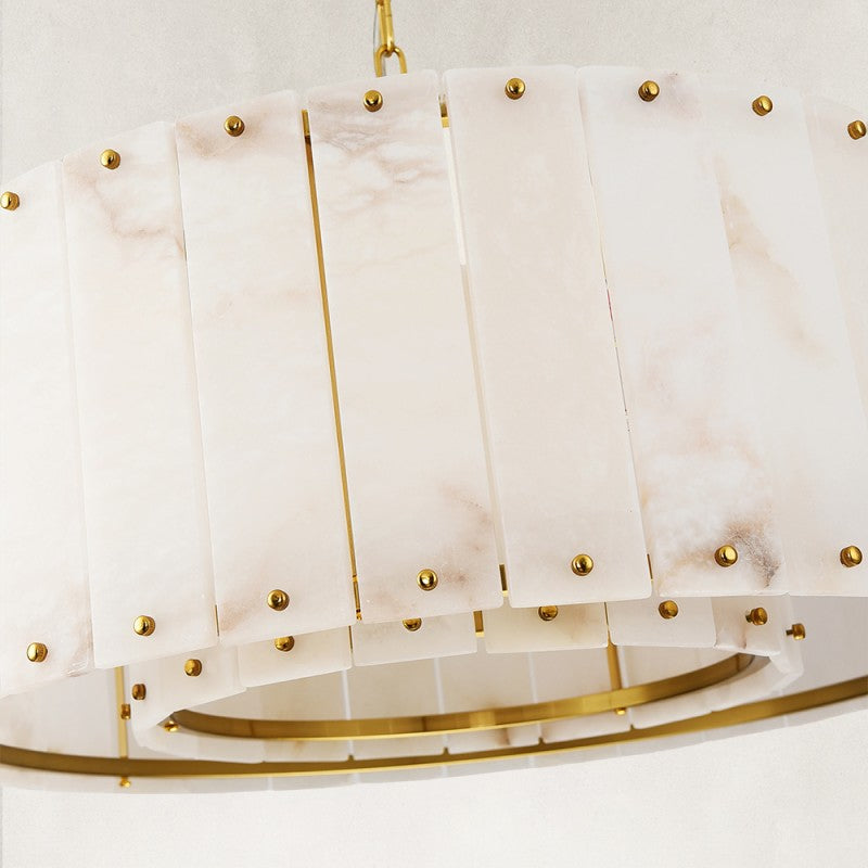 Solara Alabaster Round Chandelier 32"D
