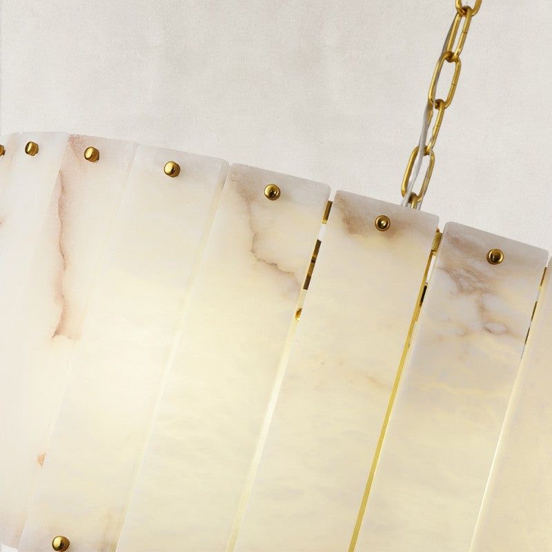 Solara Alabaster Round Chandelier 32"D