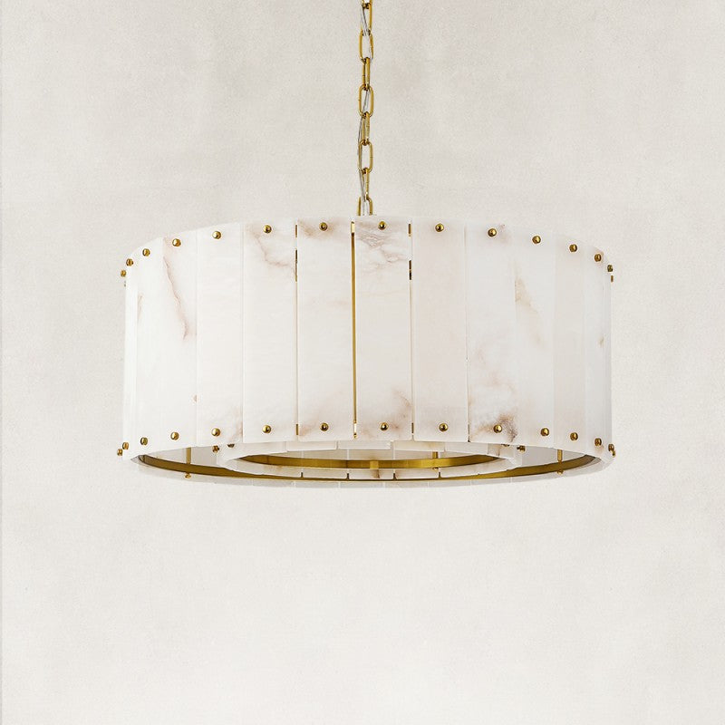 Solara Alabaster Round Chandelier 24"D