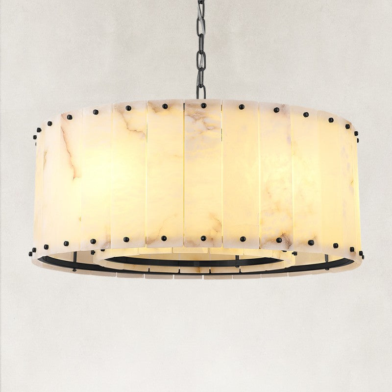 Solara Alabaster Round Chandelier 24"D