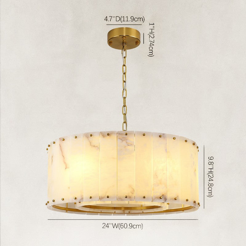 Solara Alabaster Round Chandelier 24"D