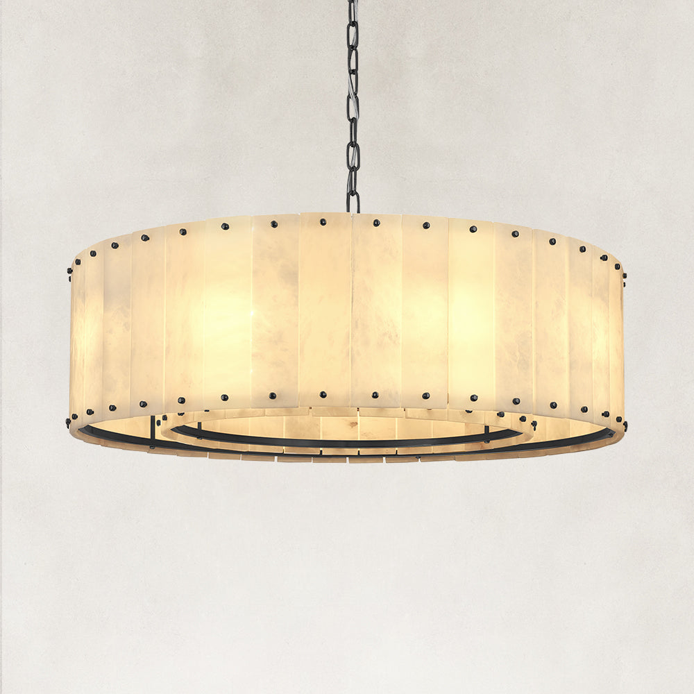 Solara Alabaster Round Chandelier 32"D