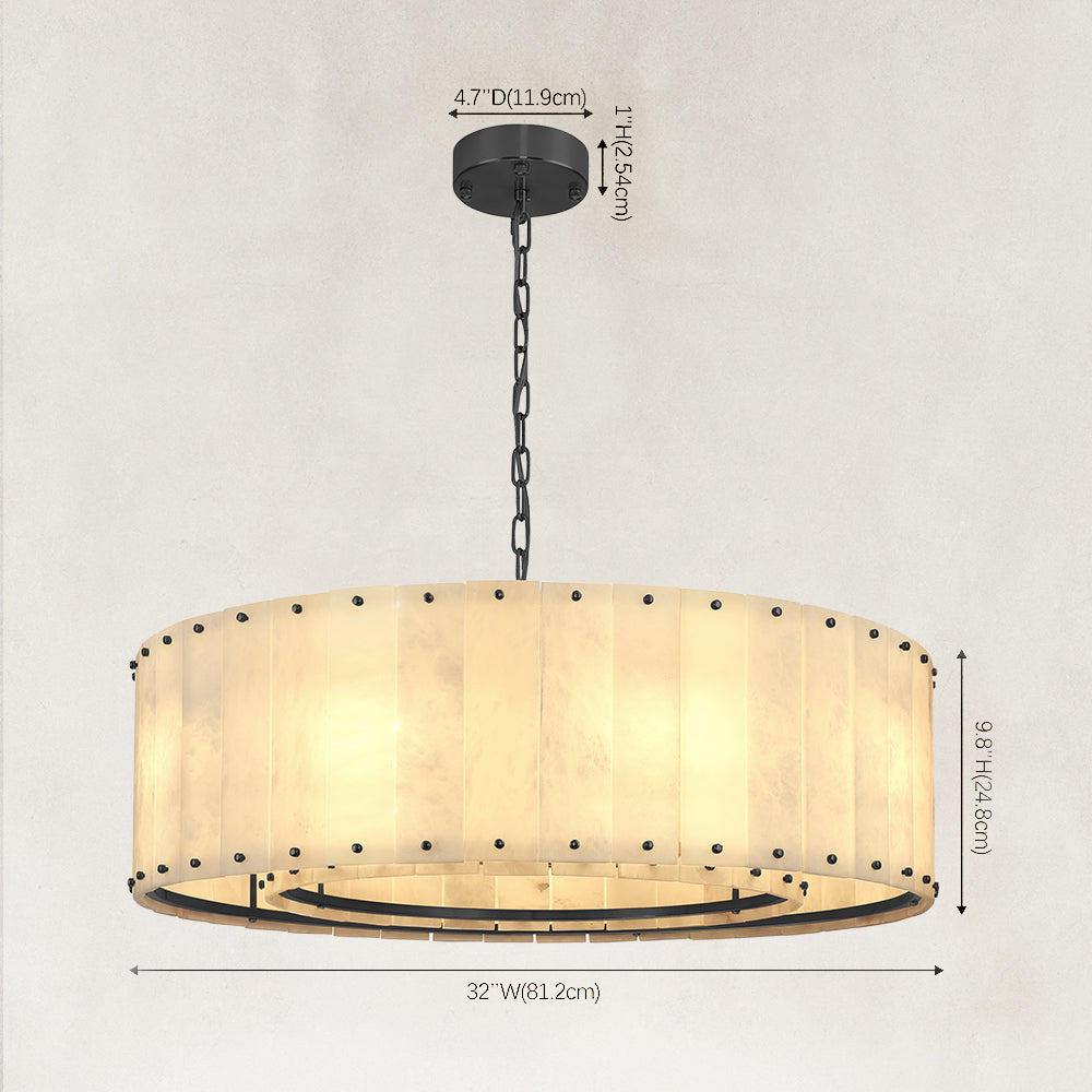 Solara Alabaster Round Chandelier 32"D