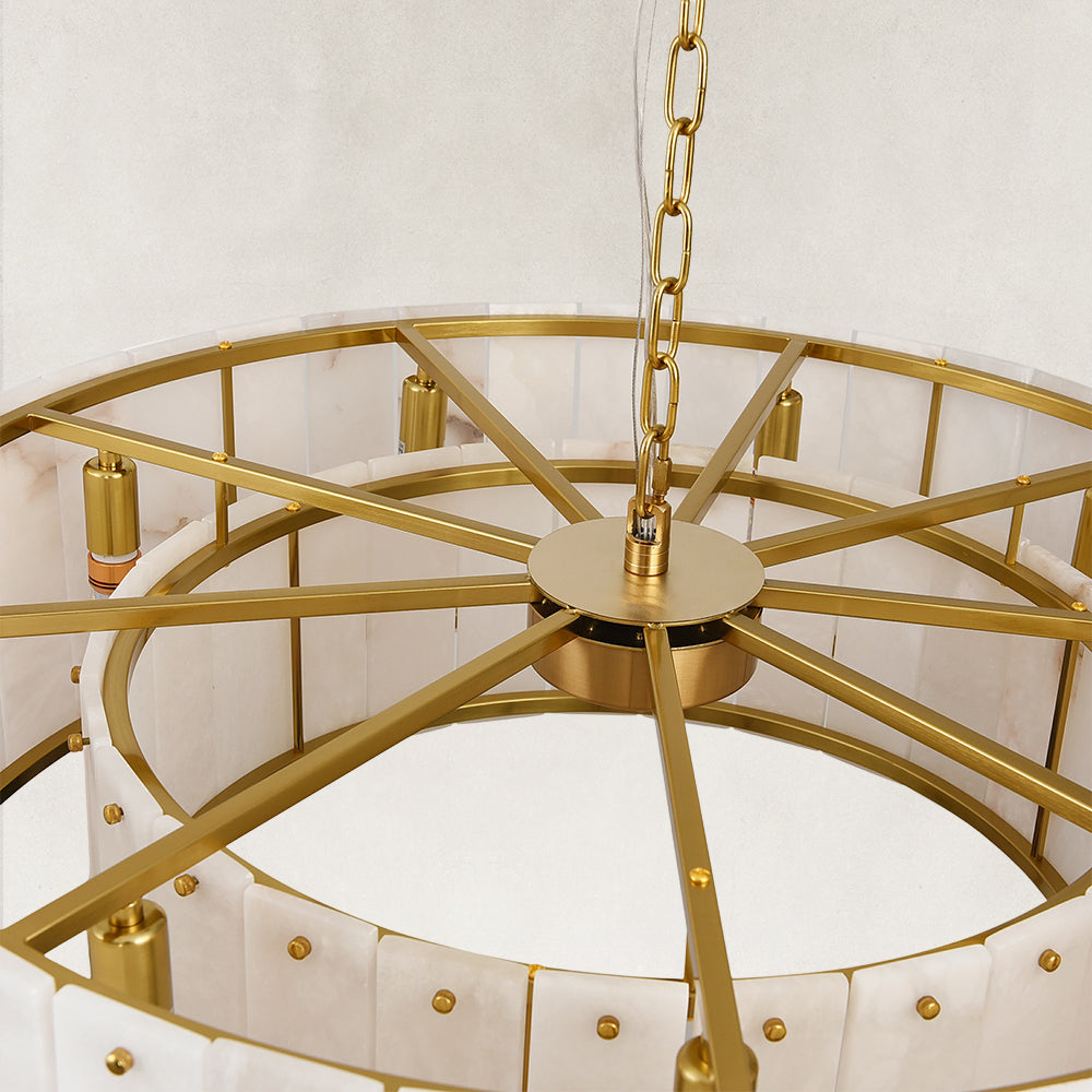 Solara Alabaster Round Chandelier 32"D