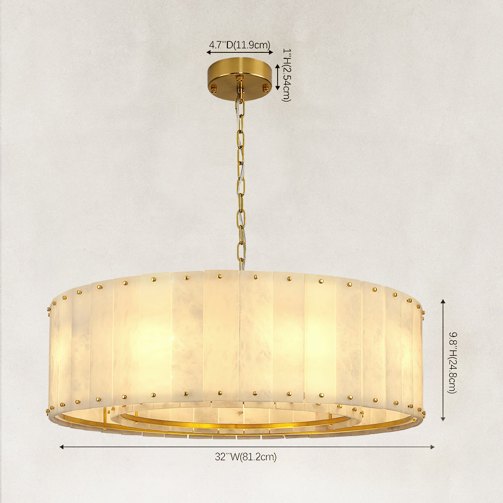 Solara Alabaster Round Chandelier 32"D