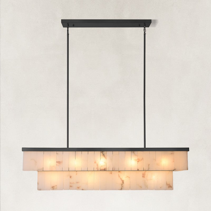 Solenne Alabaster Rectangular Chandelier 55"W