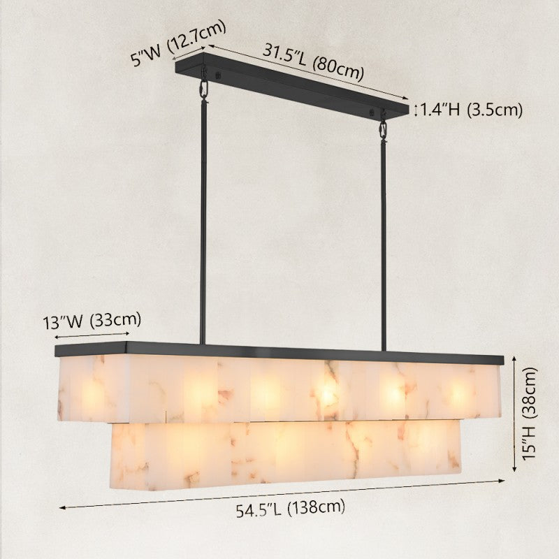 Solenne Alabaster Rectangular Chandelier 55"W