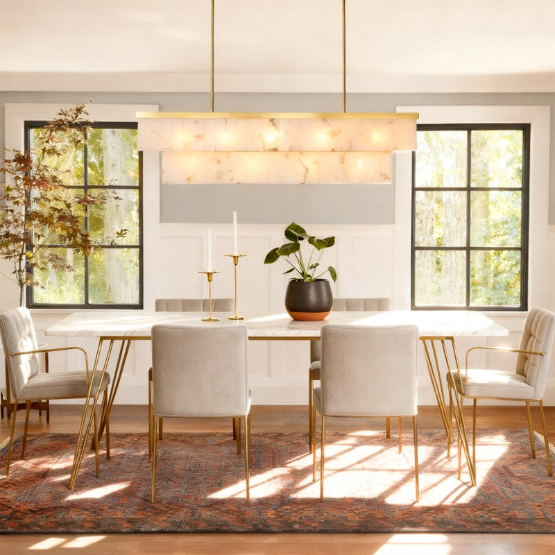 Solenne Alabaster Rectangular Chandelier 55"W