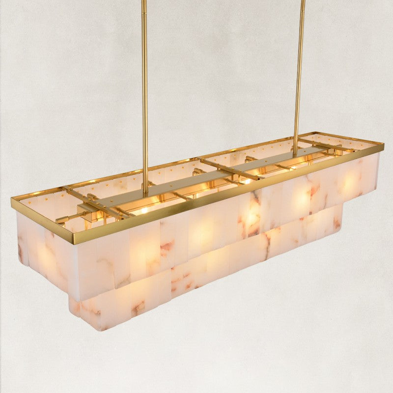 Solenne Alabaster Rectangular Chandelier 55"W