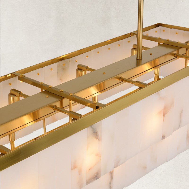 Solenne Alabaster Rectangular Chandelier 55"W