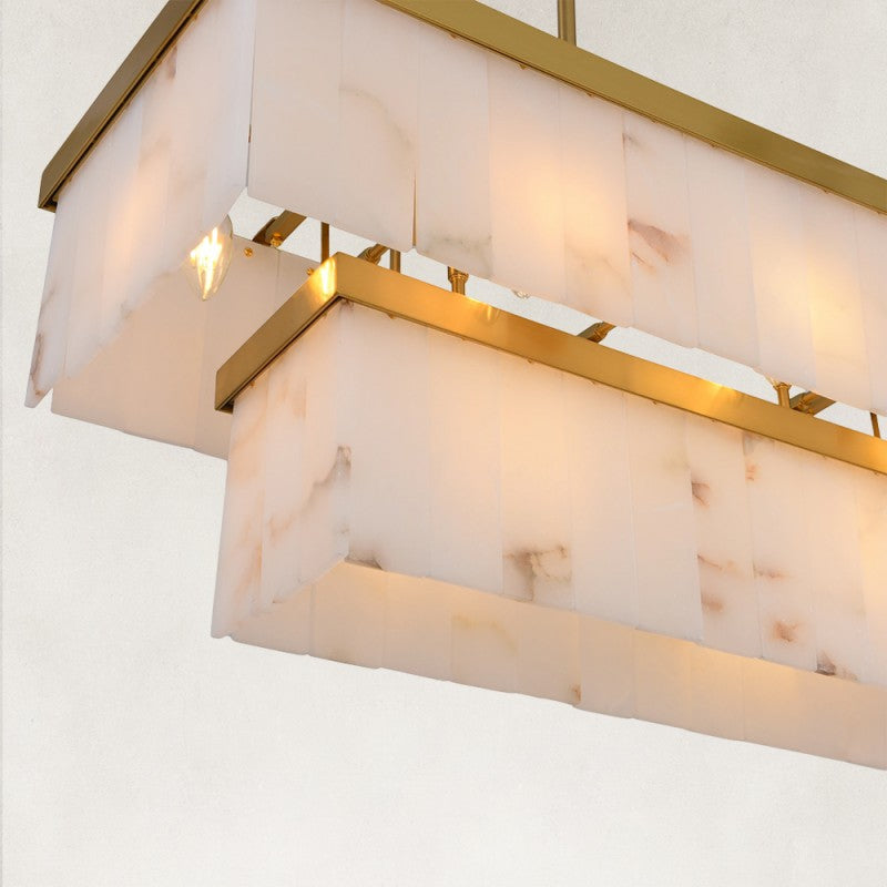 Solenne Alabaster Rectangular Chandelier 55"W