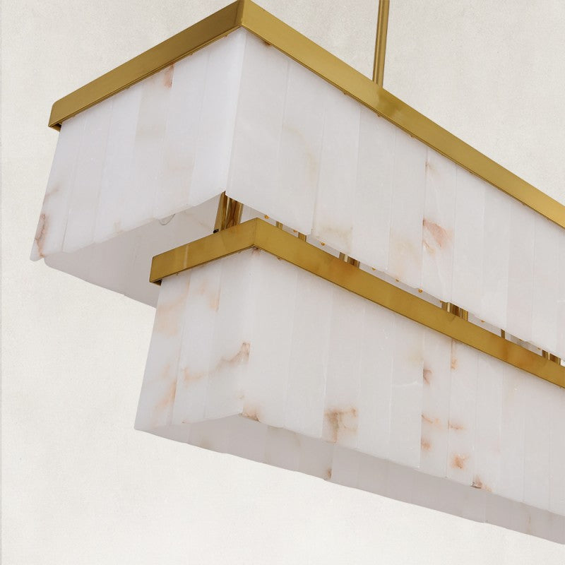 Solenne Alabaster Rectangular Chandelier 55"W