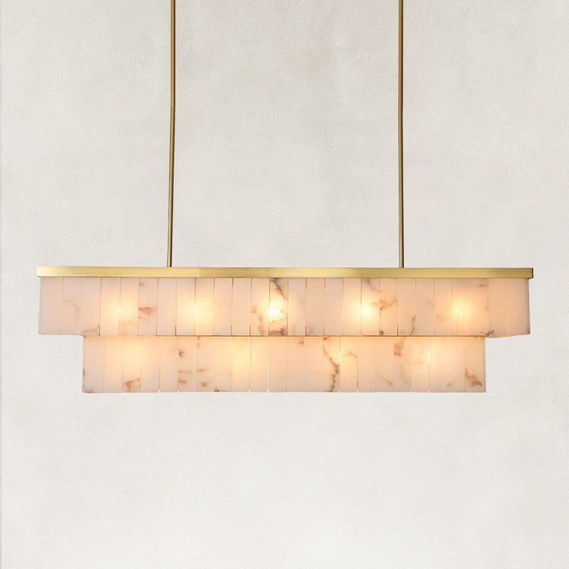 Solenne Alabaster Rectangular Chandelier 55"W