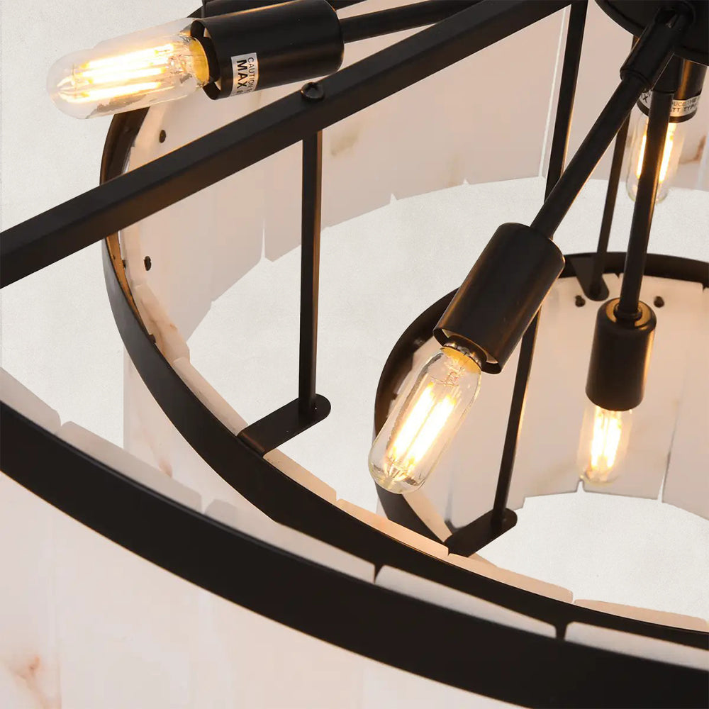 Solenne Alabaster Round Chandelier 34"D