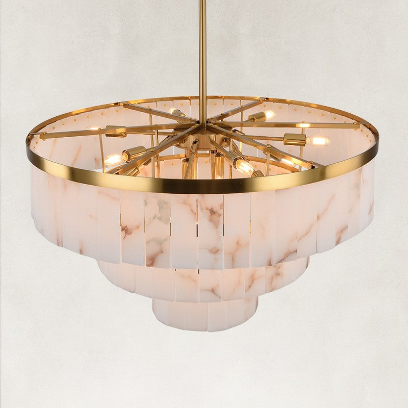 Solenne Alabaster Round Chandelier 34"D