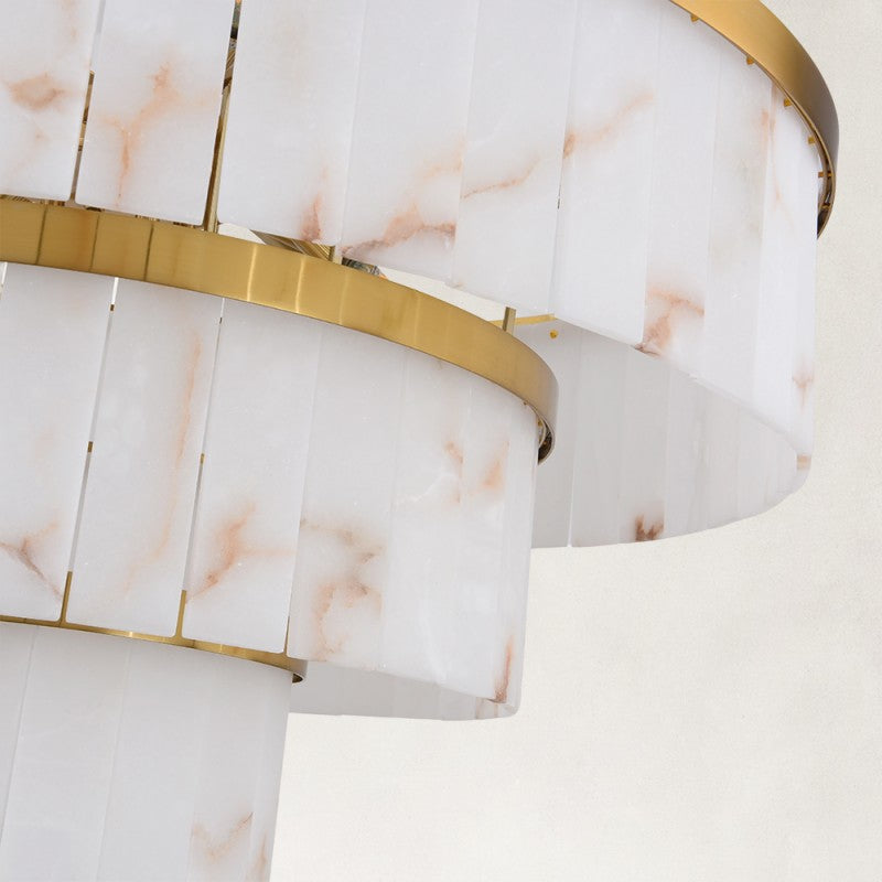 Solenne Alabaster Round Chandelier 34"D