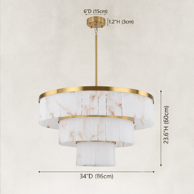 Solenne Alabaster Round Chandelier 34"D