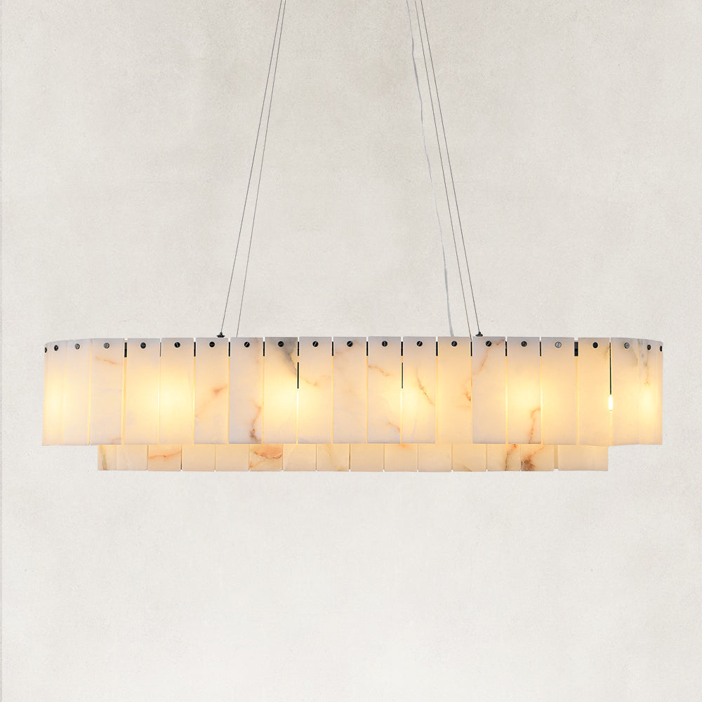 Solis Alabaster Oval Chandelier 40"