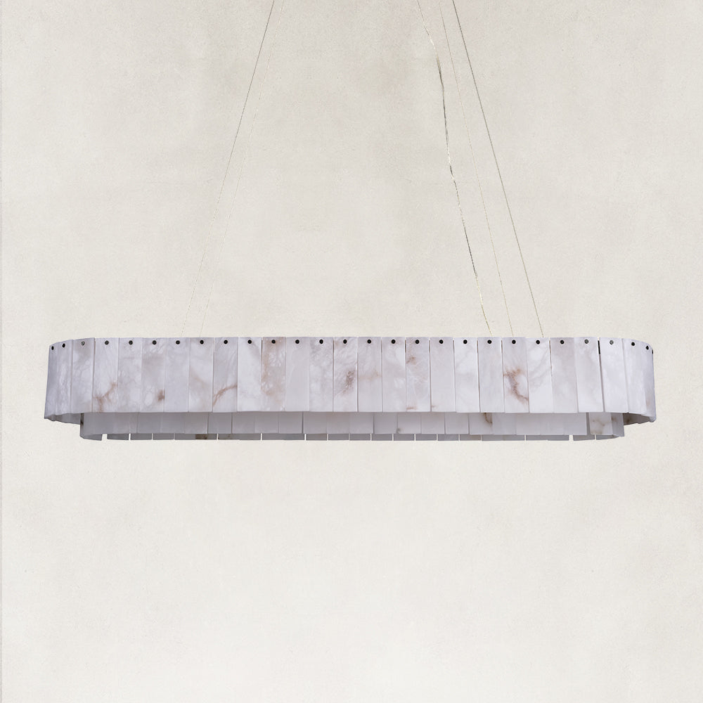 Solis Alabaster Oval Chandelier 54"W