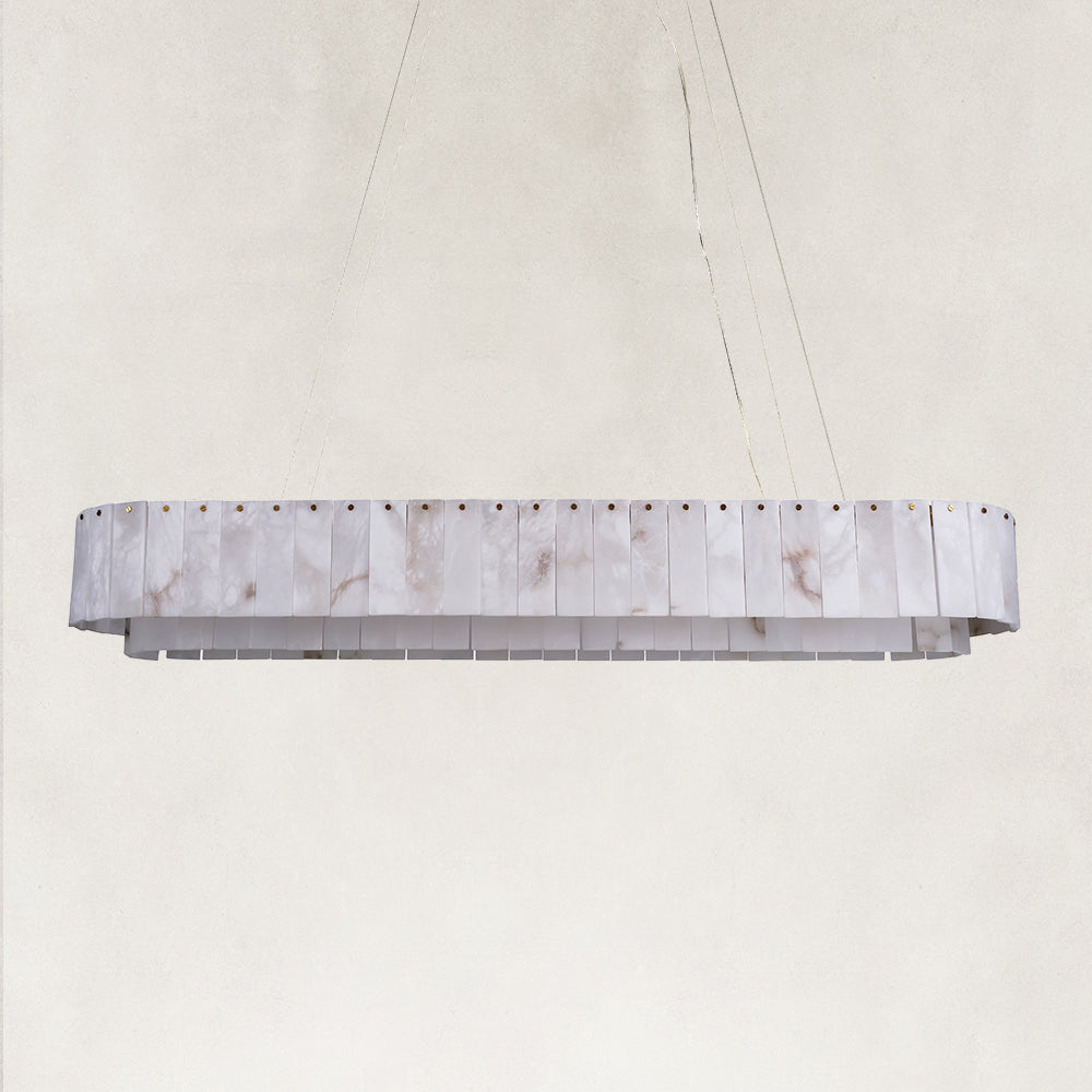 Solis Alabaster Oval Chandelier 54"W