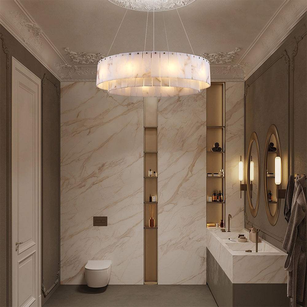 Solis Alabaster Round Chandelier 32"D