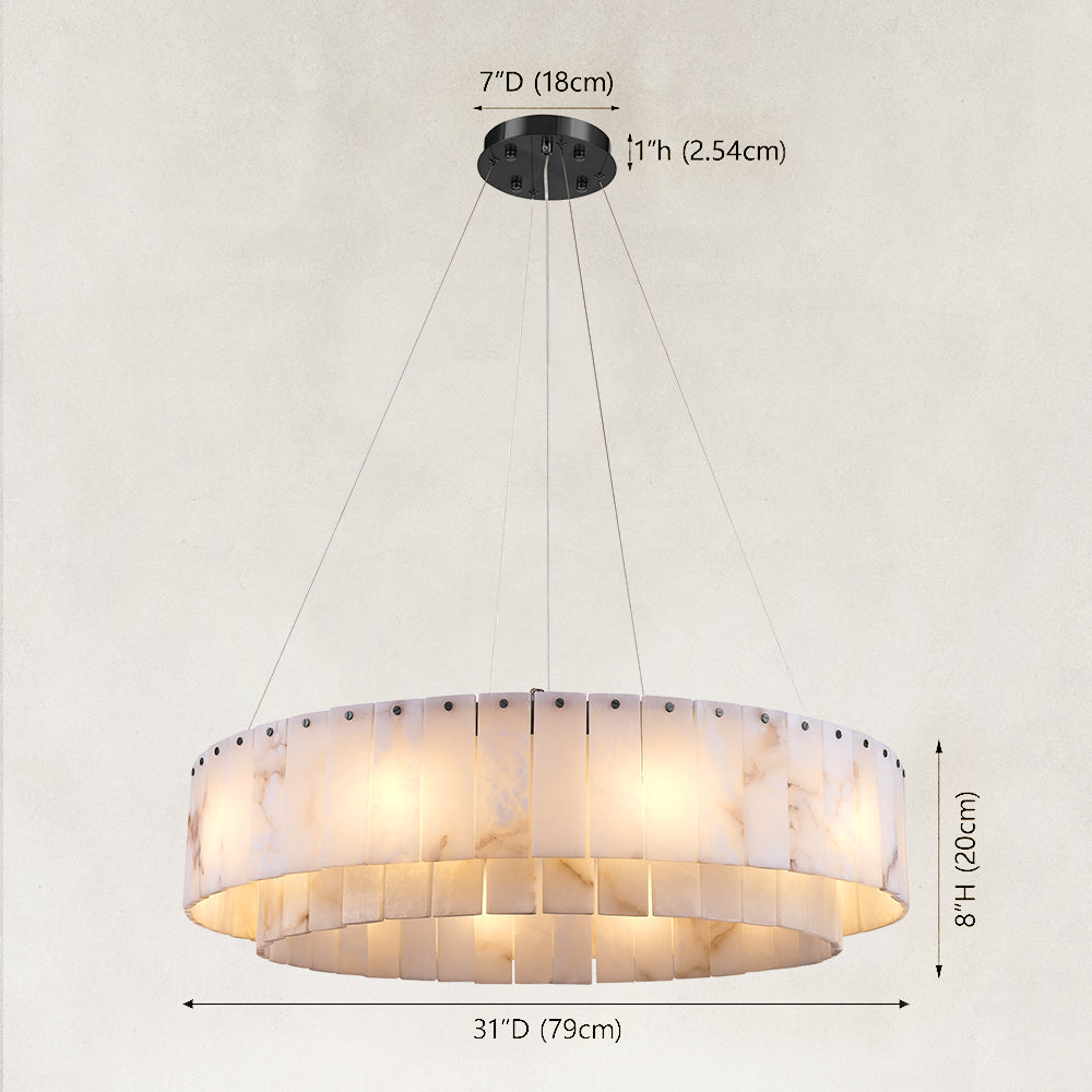 Solis Alabaster Round Chandelier 32"D