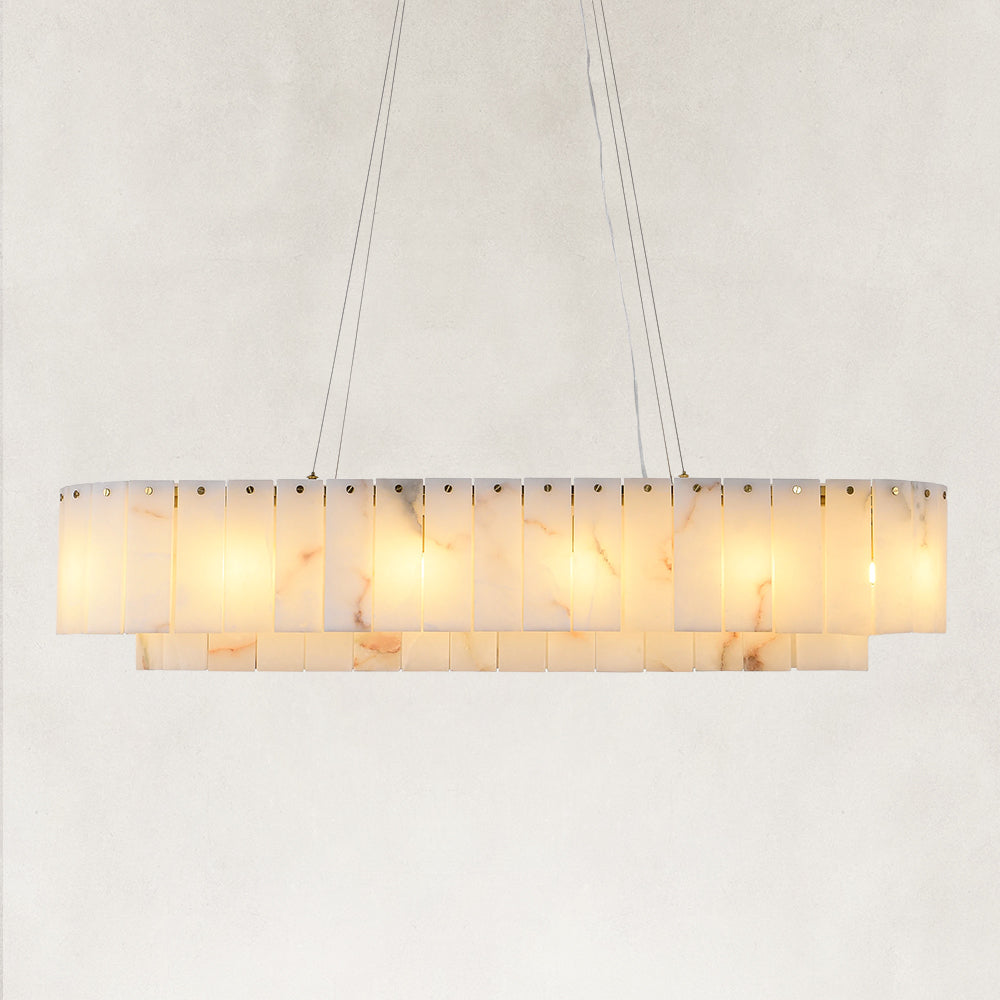 Solis Alabaster Oval Chandelier 40"
