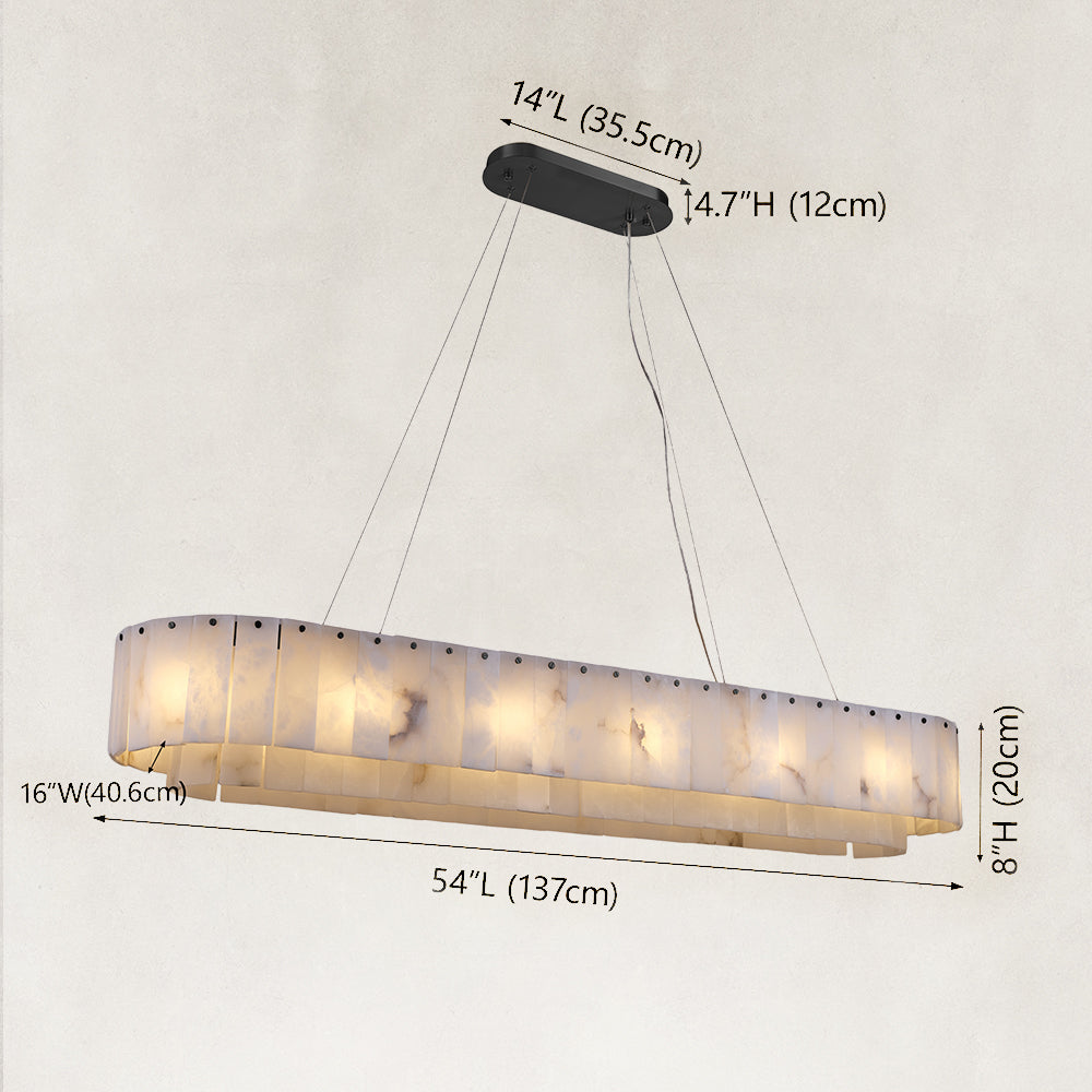 Solis Alabaster Oval Chandelier 54"W