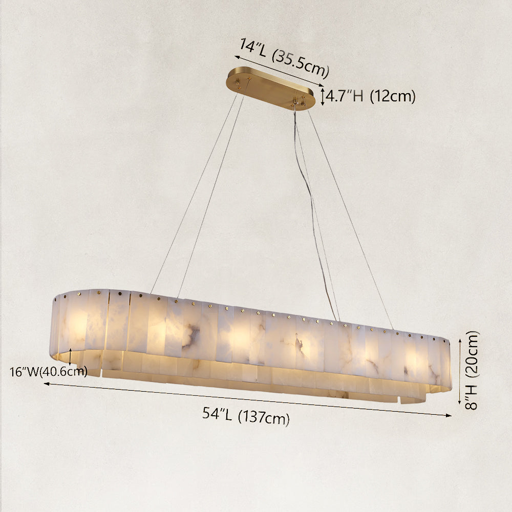 Solis Alabaster Oval Chandelier 54"W